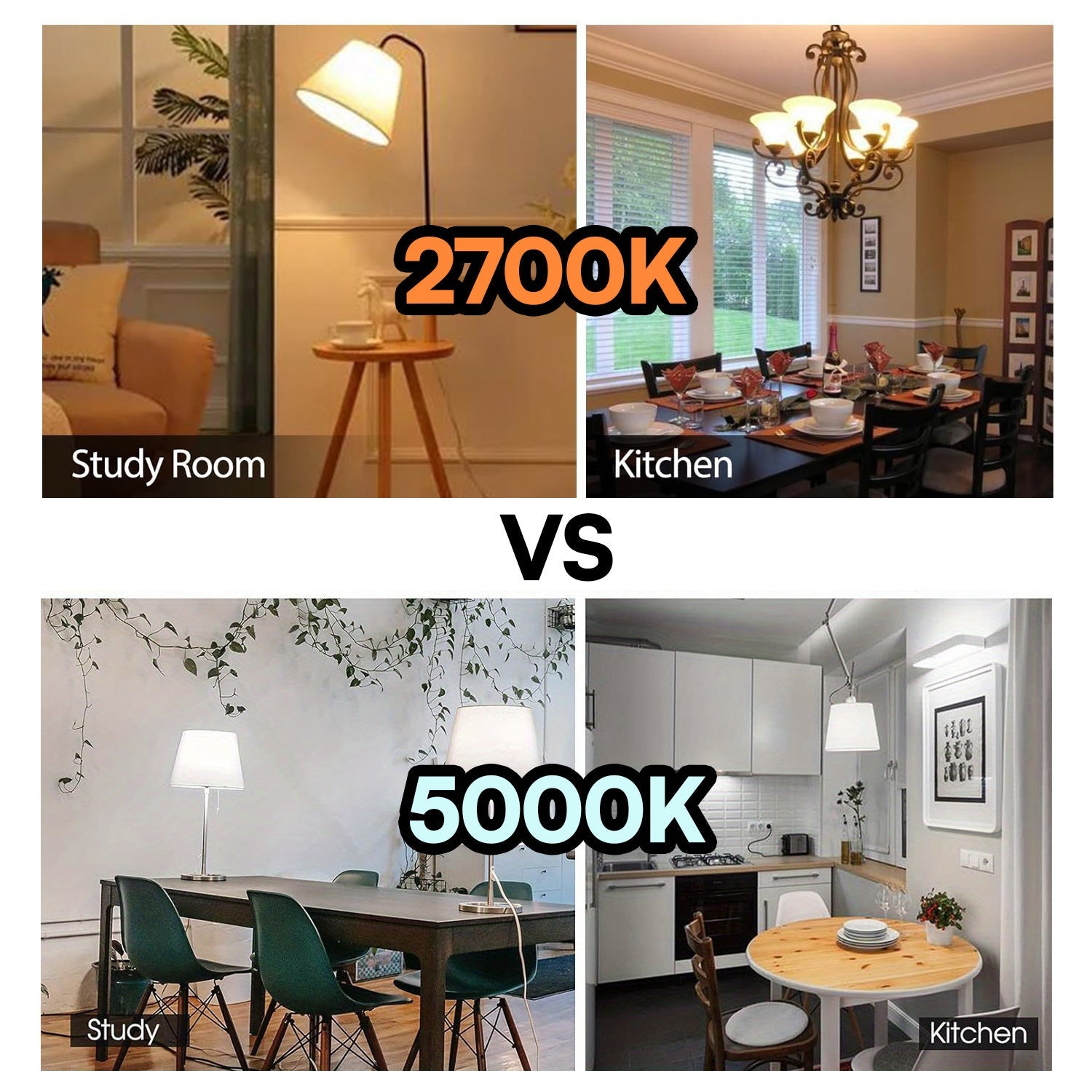 4-Pack A19 LED Light Bulbs, 60W Equivalent, Daylight, E26 Base, Non-Dimmable